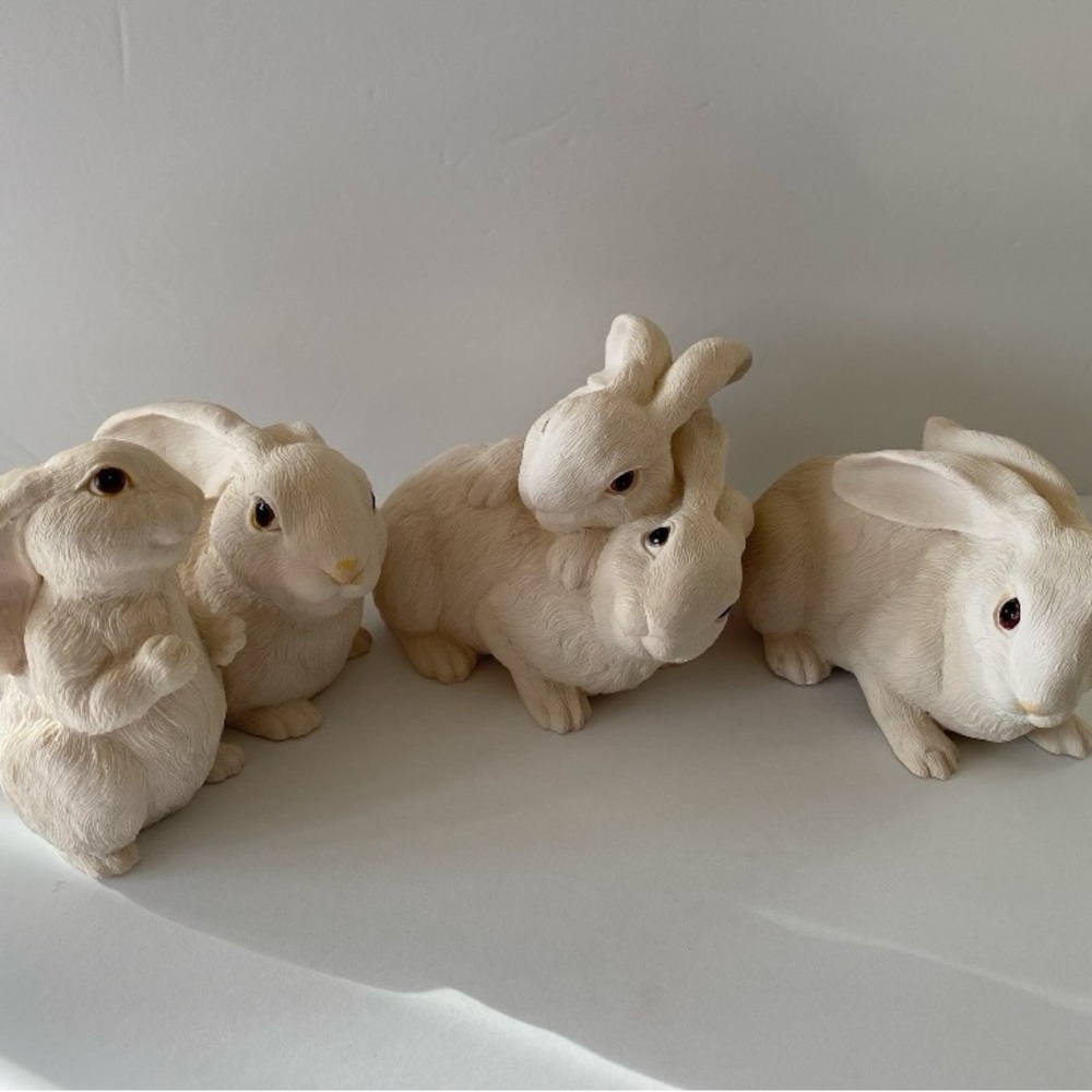 Fluffy White Rabbit Toys for Small Pets